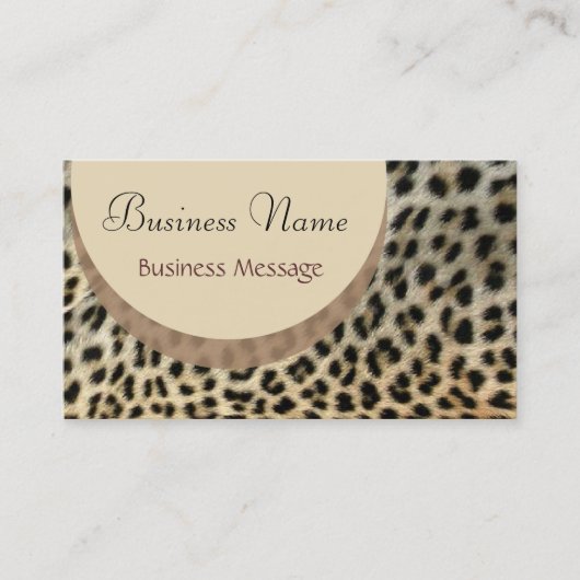 Leopard Print Business Card-sjabloon Visitekaartje (Voorkant)