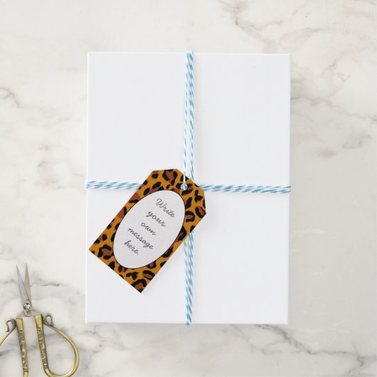 Leopard Print Cadeaulabel (Met Touw)