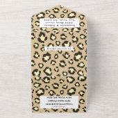 Leopard print Cheetah Brown Safari Animal Wedding All In One Uitnodiging (Buitenkant)