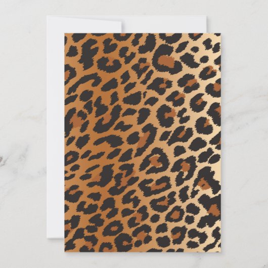 Leopard Print Cheetah Bruids Douche Uitnodiging (Achterkant)