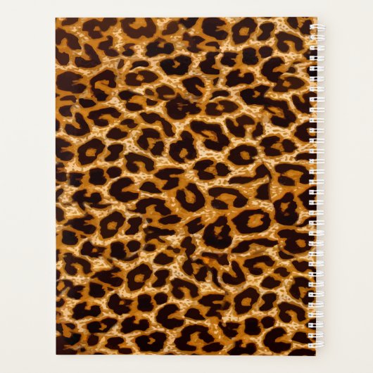 Leopard print cheetah dierlijk blad planner (Achterkant)