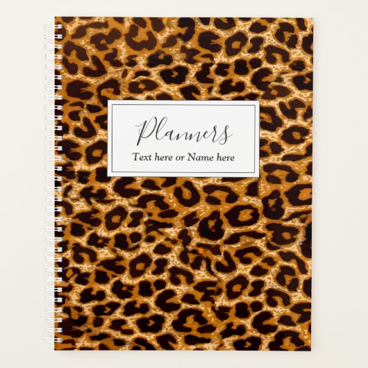 Leopard print cheetah dierlijk blad planner (Voorkant)