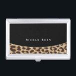 Leopard Print Cheetah Glamor Business Card Holder Visitekaarthouder<br><div class="desc">Leopard Print Cheetah Glamor Business Card Holder. Pas aan met om het even welke tekst of verlaat het leeg.</div>