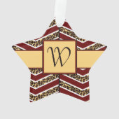 Leopard Print Chevron AcrylOrnament Ornament (achterkant)