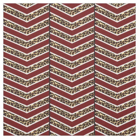 Leopard Print Chevron Fabric Stof (Swatch)