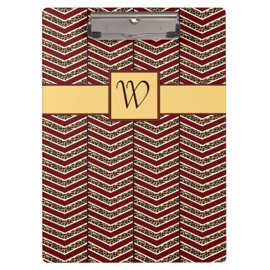Leopard Print Chevron klembord (Voorkant)