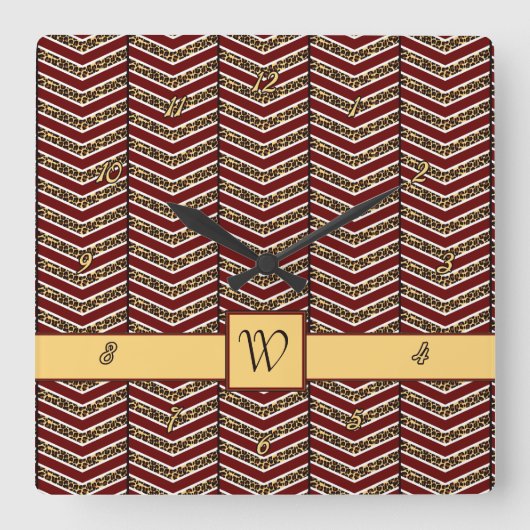 Leopard Print Chevron klok (Voorkant)