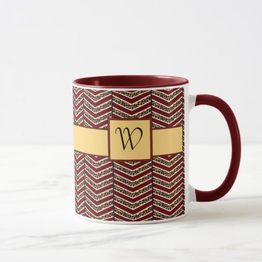Leopard Print Chevron Mok (Rechts)