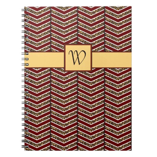 Leopard Print Chevron Notitieboek (Voorkant)