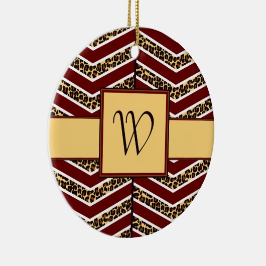 Leopard Print Chevron Ornament (Rechts)