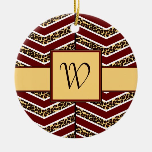 Leopard Print Chevron Ornament (Voorkant)