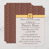 Leopard Print Chevron Party Invitation Kaart (Voorkant / Achterkant)