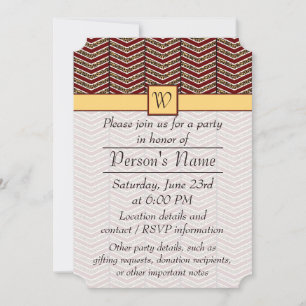 Leopard Print Chevron Party Invitation Kaart