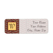 Leopard Print Chevron Return Address Label (Voorkant)