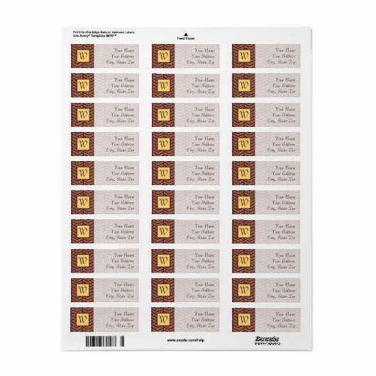 Leopard Print Chevron Return Address Label (Full Sheet)