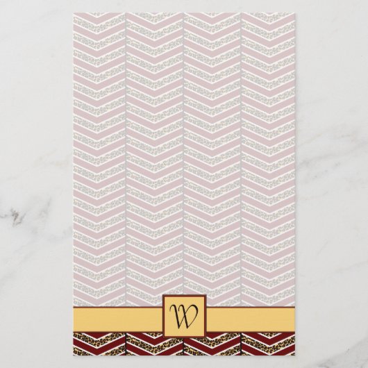 Leopard Print Chevron Stationery Briefpapier (Voorkant)