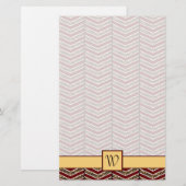 Leopard Print Chevron Stationery Briefpapier (Voorkant / Achterkant)
