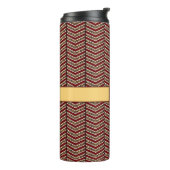 Leopard Print Chevron Thermal Tumbler Thermosbeker (Gedraaid links)