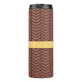 Leopard Print Chevron Thermal Tumbler Thermosbeker (Achterkant)