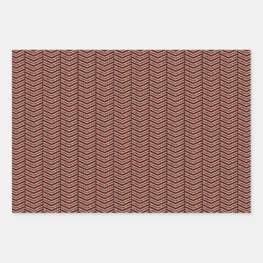 Leopard Print Chevron Wrapping Paper Set (Voorkant)