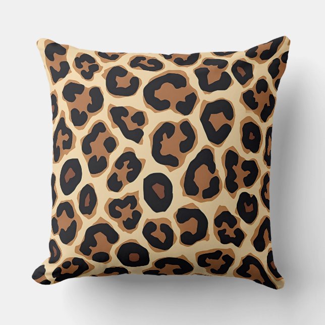 Leopard Print Chic Animal Pattern Design voor Fash Kussen (Voorkant)