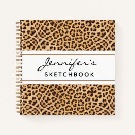 Leopard Print Chic Personal Artist Sketchbook Notitieboek
