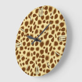 Leopard Print - Chocolate Brown en Camel Tan Grote Klok (Hoek)