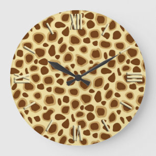 Leopard Print - Chocolate Brown en Camel Tan Grote Klok