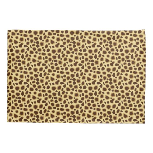 Leopard Print - Chocolate Brown en Camel Tan Kussensloop (Achterkant)