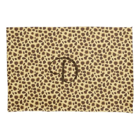 Leopard Print - Chocolate Brown en Camel Tan Kussensloop (Voorkant)