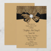 Leopard Print Clear Rhinestones Diamonds Sweet 16 Kaart (Voorkant / Achterkant)
