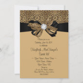 Leopard Print Clear Strass Diamonds Sweet 16 Kaart (Voorkant)