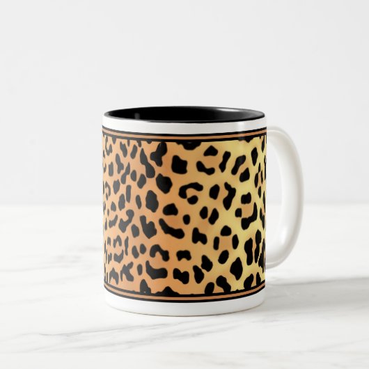 Leopard Print Coffee/Tea/Caca Cup Mok (Voorkant rechts)