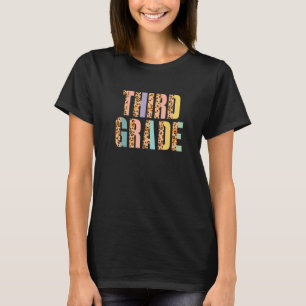 Leopard Print Colorful Cheetah Third Grade School T-shirt