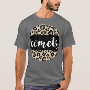Leopard Print Comets Team Mascot School Spirit Gam T-shirt