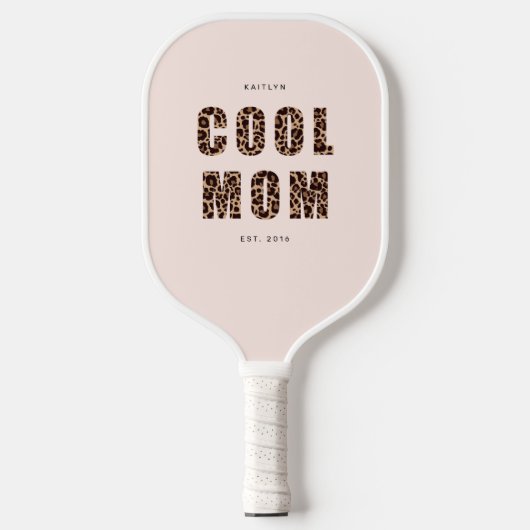 Leopard Print Cool mama | Naam Jaar Pickleball Paddle (Voorkant)