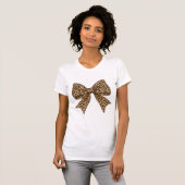 Leopard Print Coquette Bow PNG  T-shirt (Voorkant volledig)