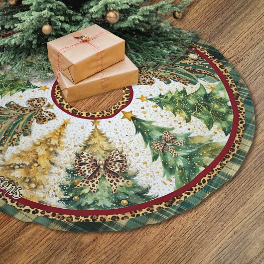 leopard print coquette bows christmas trees custom kerstboom rok
