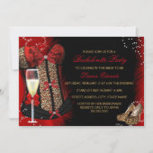 Leopard Print Corset Bachelorette Party Uitnodigin Kaart (Voorkant)
