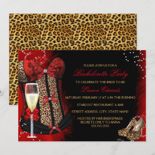 Leopard Print Corset Bachelorette Party Uitnodigin Kaart