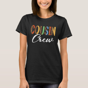 Leopard Print Cousin Crew Matching Family Reunion T-shirt