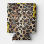 Leopard Print Crosses Sunflower sublimation Blikjeskoeler (Voorkant)