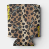 Leopard Print Crosses Sunflower sublimation Blikjeskoeler (Achterkant)