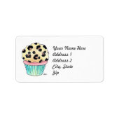 Leopard Print Cupcake Adreslabel Etiket (Voorkant)