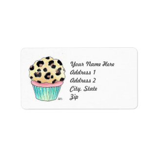 Leopard Print Cupcake Adreslabel Etiket