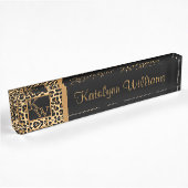 Leopard Print Custom Monogram Desk Name Bord Naambordje