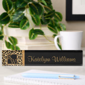 Leopard Print Custom Monogram Desk Name Bord Naambordje