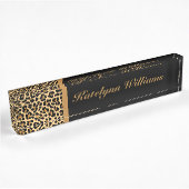 Leopard Print Custom Monogram Desk Name Bord Naambordje