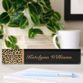 Leopard Print Custom Monogram Desk Name Bord Naambordje