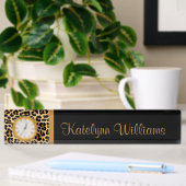 Leopard Print Custom Monogram Desk Name Bord Naambordje